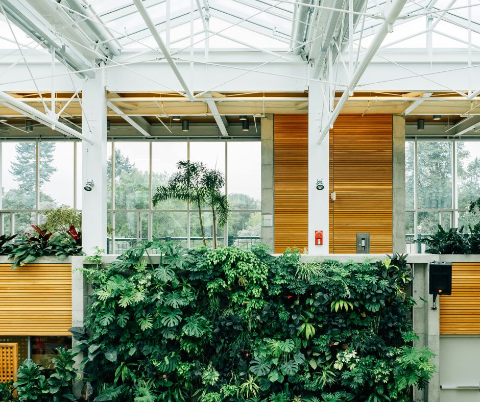 Artificial green wall in an education centre 