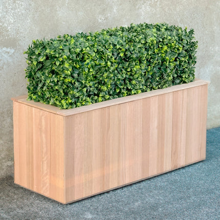 Planter Box for Freestanding Hedge Units - Raw Hardwood exterior 50x110x35