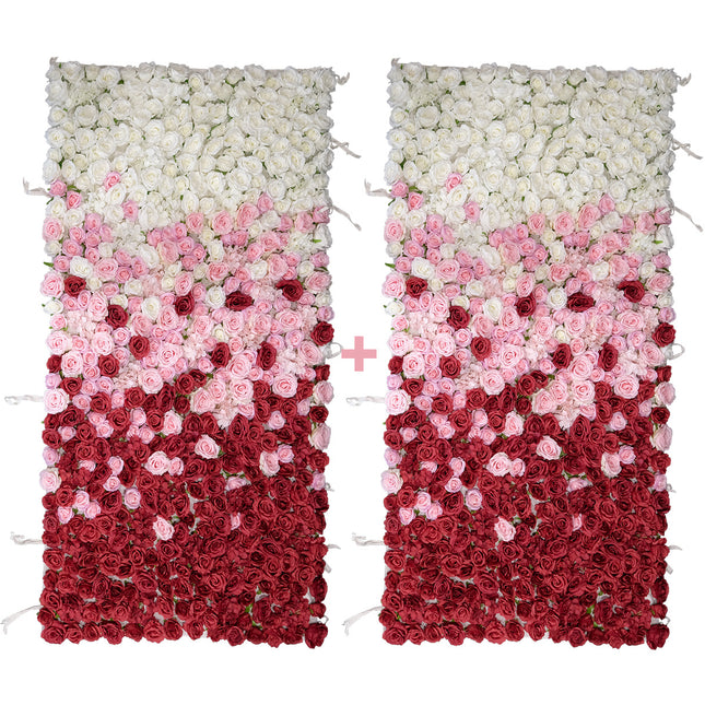 Transition Ombre Flower Wall - Red/Pink/White 1.2x2.4m