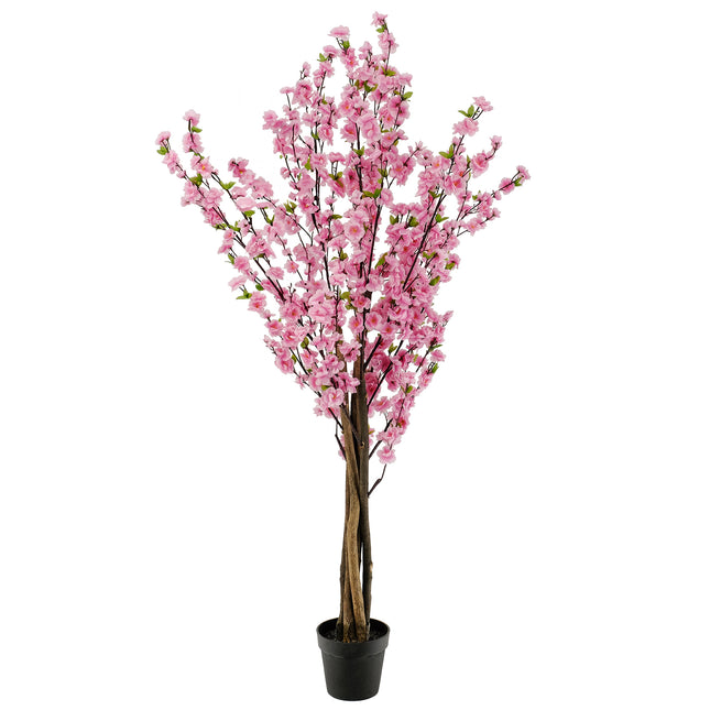 A 1.8m tall pink blossoming artificial cherry blossom (sakura) tree with real wood stems.