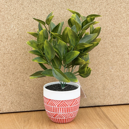 8 pots of Artificial Photinia Plant in Red Ceramic Pot 30cm