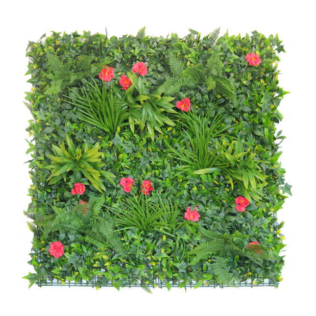 Artificial Red Flower Hedge