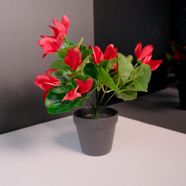 Artificial Red Cyclamen Flowers Plant 40cm